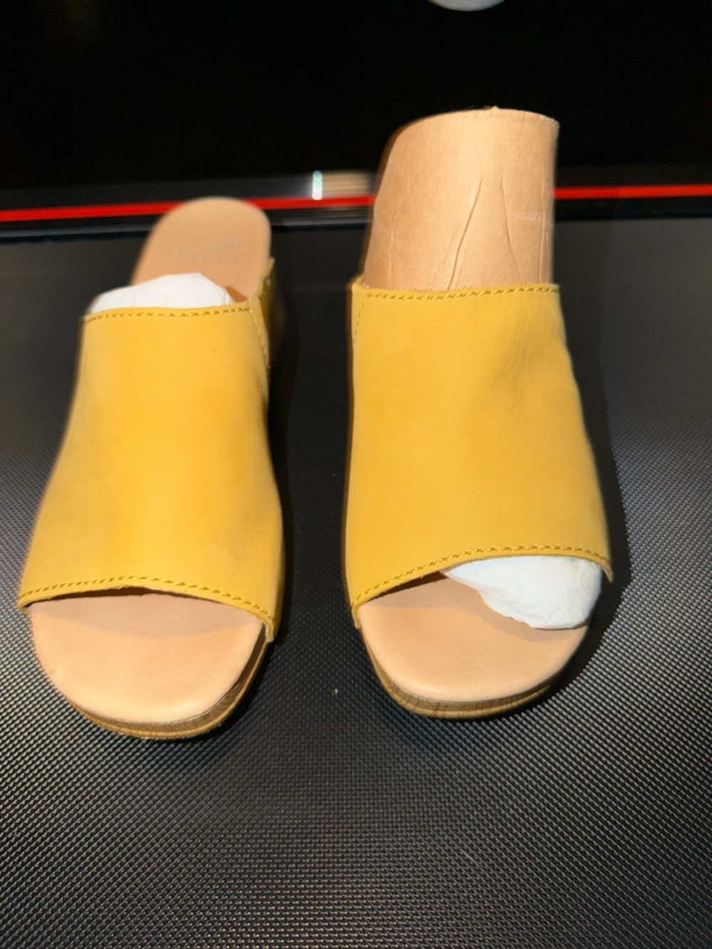 Dansko Yellow Open-Toe Slide Mules